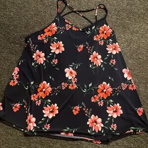 Market and Spruce Brand Stitch Fix NWT Women's 3XL Navy Floral Chelsea Knit Tank